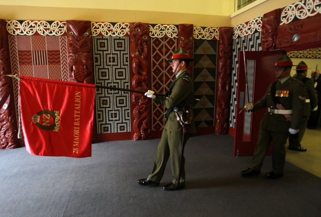 Marching out the banner