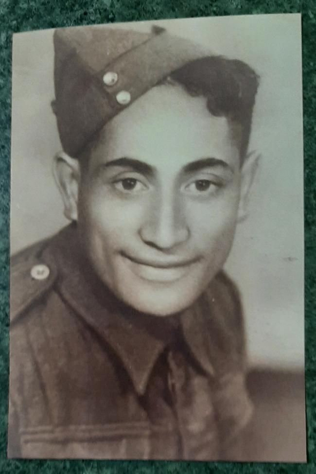 Head and shoulders portrait of a solider. 