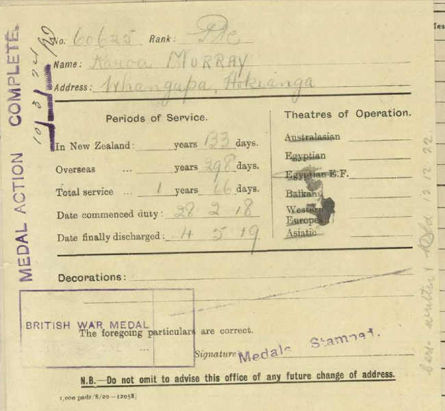 medical action for Raroa Murray