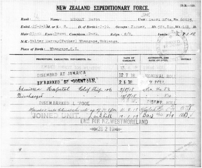NZ Expeditionary force for Raroa Murray