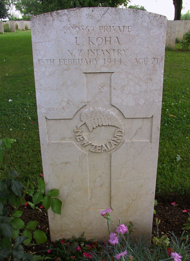 Grave of Pte Leonard Koha