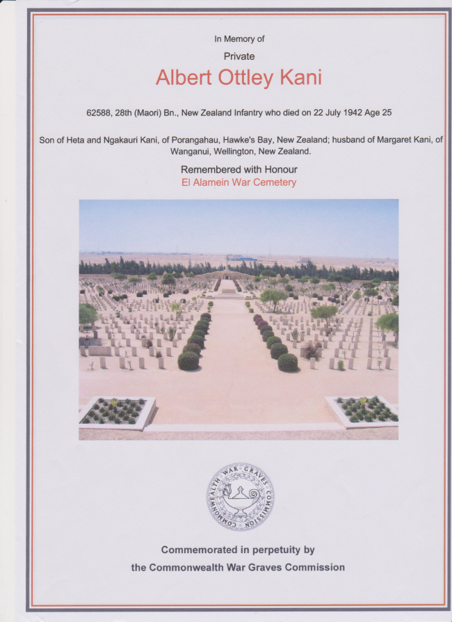 A.O Kani, El Alamein War Cemetery, Egypt