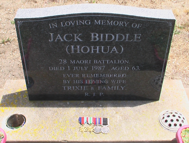 Jack BIDDLE's (aka Jack HOHUA) Headstone