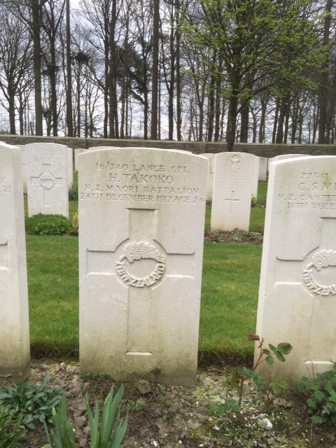 The headstone of Hori Takoko at Polygon Wood  France