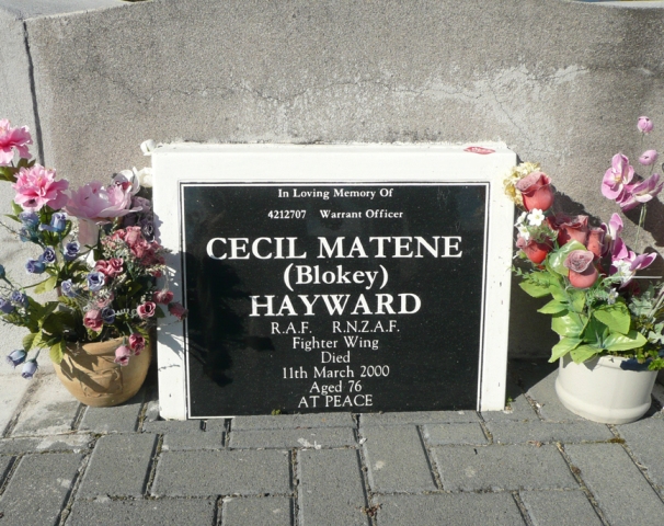 Cecil (Blokey) Hayward's grave site.