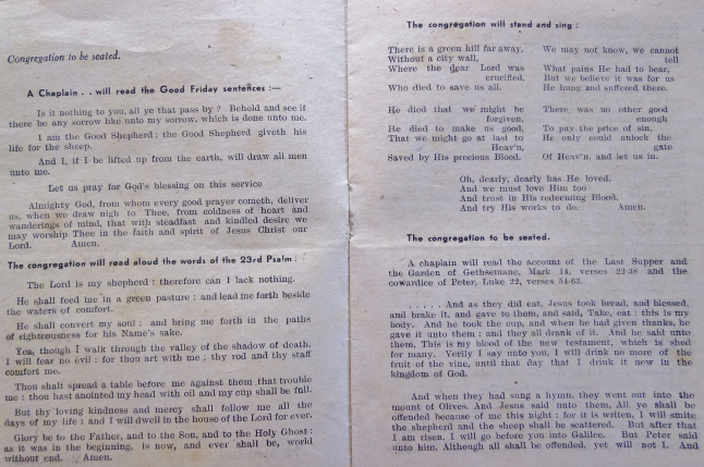 Easter "Good Friday" Maadi Service Programme  1944