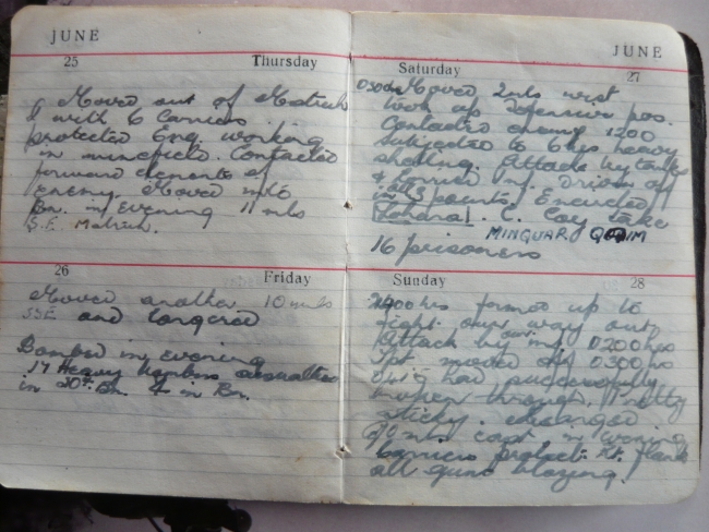 E V Hayward personal diary 1942-minqar qaim..all guns blazing!!