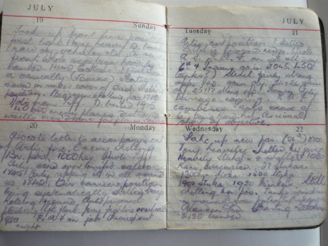 E V Hayward personal diary 1942-RAF on the job throughout the night