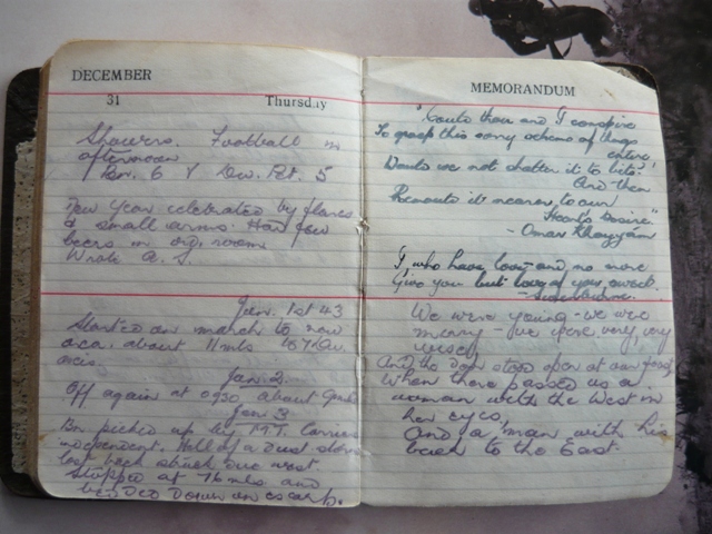 E V Hayward personal diary 1942-new years eve 43