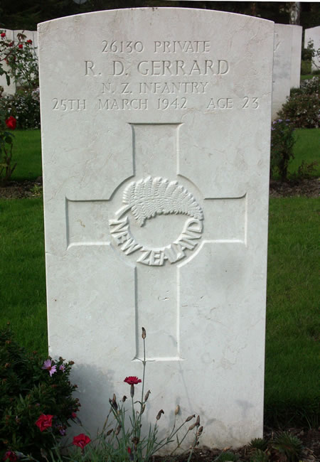 Richmond Dix Gerrard's grave at Klagenfurt War Cemetery, Austria