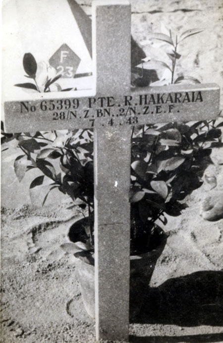 Wooden cross for Rakaherea Hakaraia
