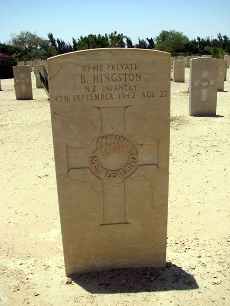 Ben Hingston's grave
