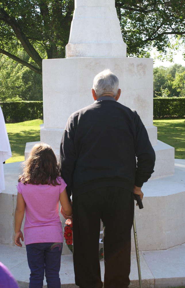 Laying a wreath at Forli