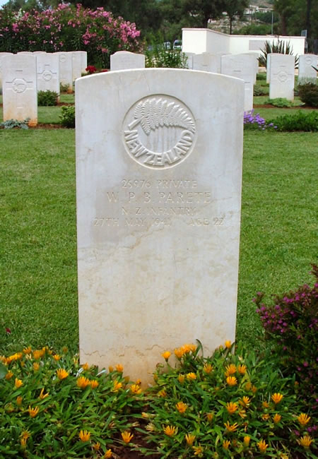 Wiremu Puke Barrett Parete's grave