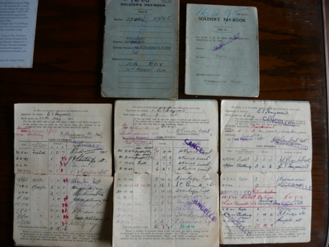 Ted Hayward's Wartime Pay Books..