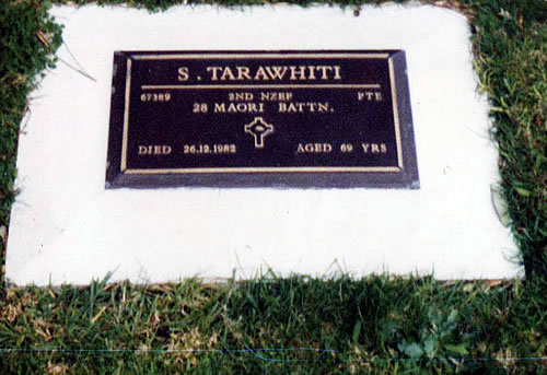 Samuel Tarawhiti's headstone