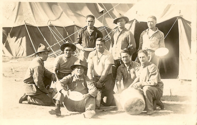 Archie and comrades in camp