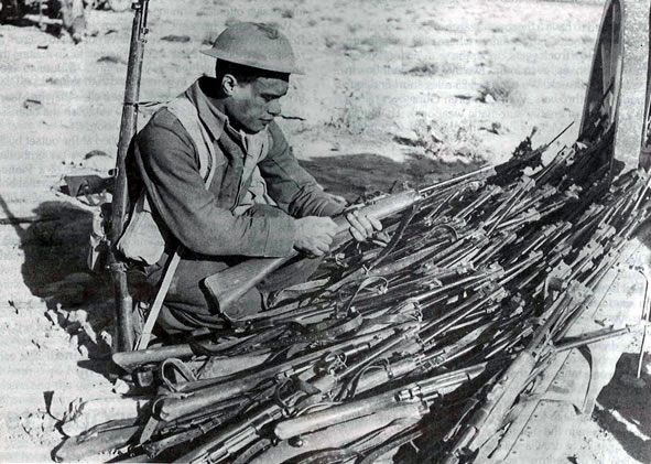 A collection of enemy rifles