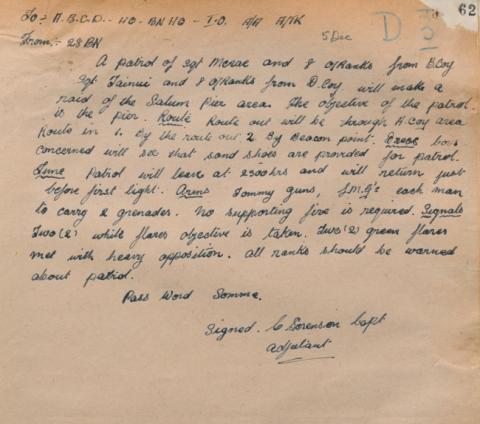 Operation order - December 5, 1941