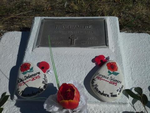 Grave of Hiki Delamere in the whanau urupa.