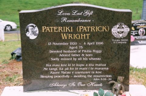Pateriki (Patrick) Wright Grave