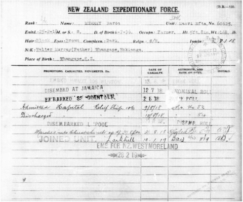 NZ Expeditionary force for Raroa Murray