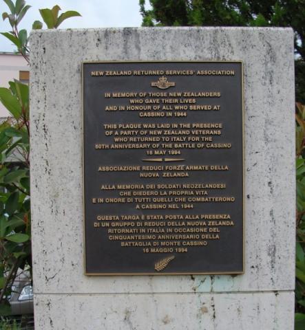 Railway Station  Memorial Plaque At Cassino