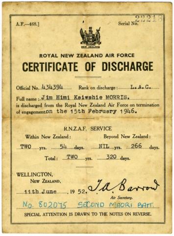 Certificate of discharge