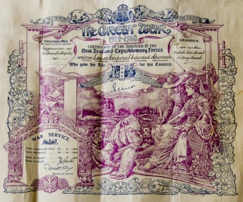 Edward Spooner: Certificate of service