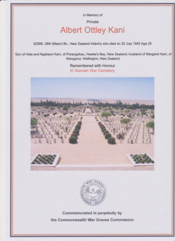 A.O Kani, El Alamein War Cemetery, Egypt