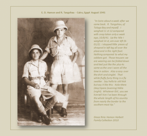 E. D. Hamon and  T. Tangohau - Cairo, Egypt August 1941