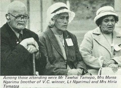 Mr Tawhai Tamepo, Mrs Marea Ngarimu and Mrs Hiria Tamatea