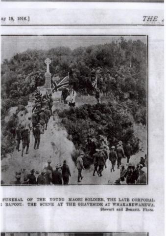 Funeral of a young Maori soldier