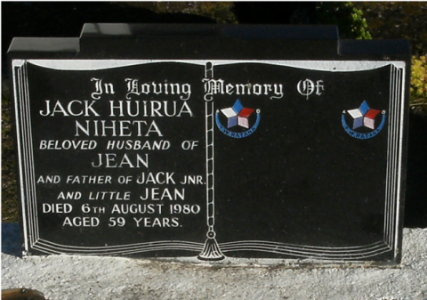 Jack Niheta's gravestone