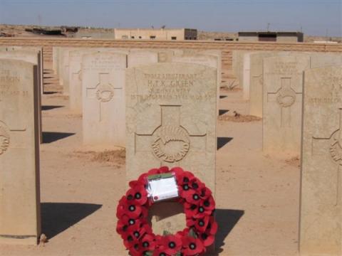 Lieutenant H.T.K. Green's headstone