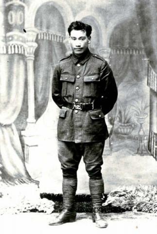 Black and white photo of Tere Howard in uniform