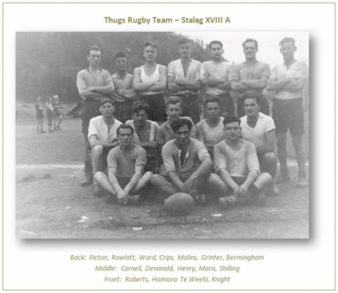 Hamiora Te Weehi and the Thugs Rugby Team - Stalag XVIII A, Austria