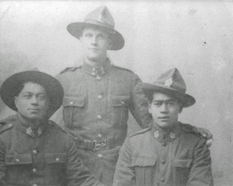 A protrait of three soldiers