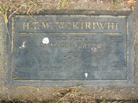 Sergeant H.T.M. WIKIRIWHI 6086