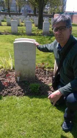 Alan Delamere visits his uncle's grave