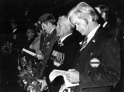 Joe Angell and Bill Pitman at Anzac service