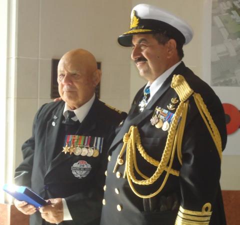 Arthur Midwood and Vice Admiral Theodosiou