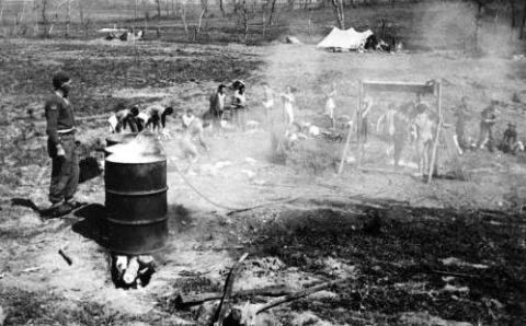 Mobile showers near Cassino