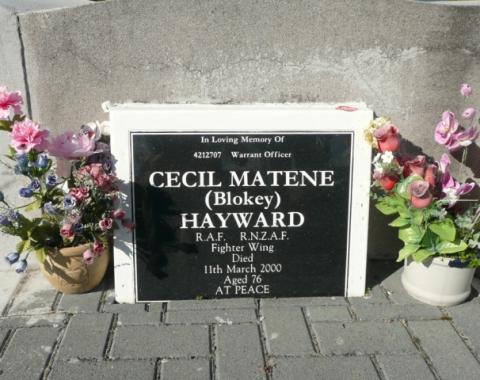 Cecil (Blokey) Hayward's grave site.