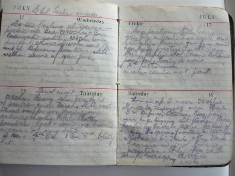 E V Hayward personal diary 1942-lt col. baker arrives..