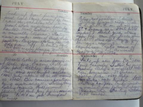 E V Hayward personal diary 1942-RAF on the job throughout the night