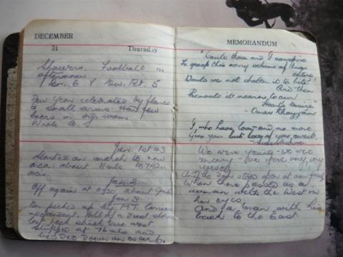 E V Hayward personal diary 1942-new years eve 43