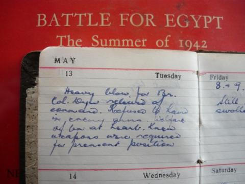 E V Hayward personal diary 1942 - heavy blow for battalion..