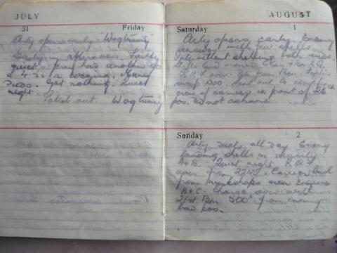 E V Hayward personal diary 1942