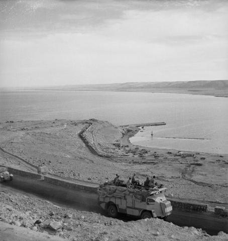 Convoys of the 8th Army moving forward, Sollum, Egypt, during World War II - Photograph taken by M D Elia